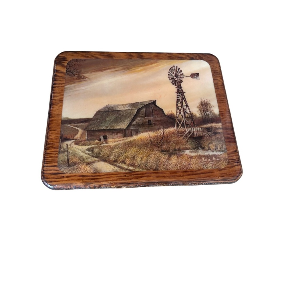 Vintage Ruane Manning Rustic Barn & Windmill Wooden Wall Art Farmhouse GIFT NEW
